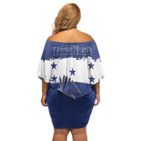 Honduras Independence Day Off Shoulder Short Dress Scarlet Macaw Flag Style - Wonder Print Shop
