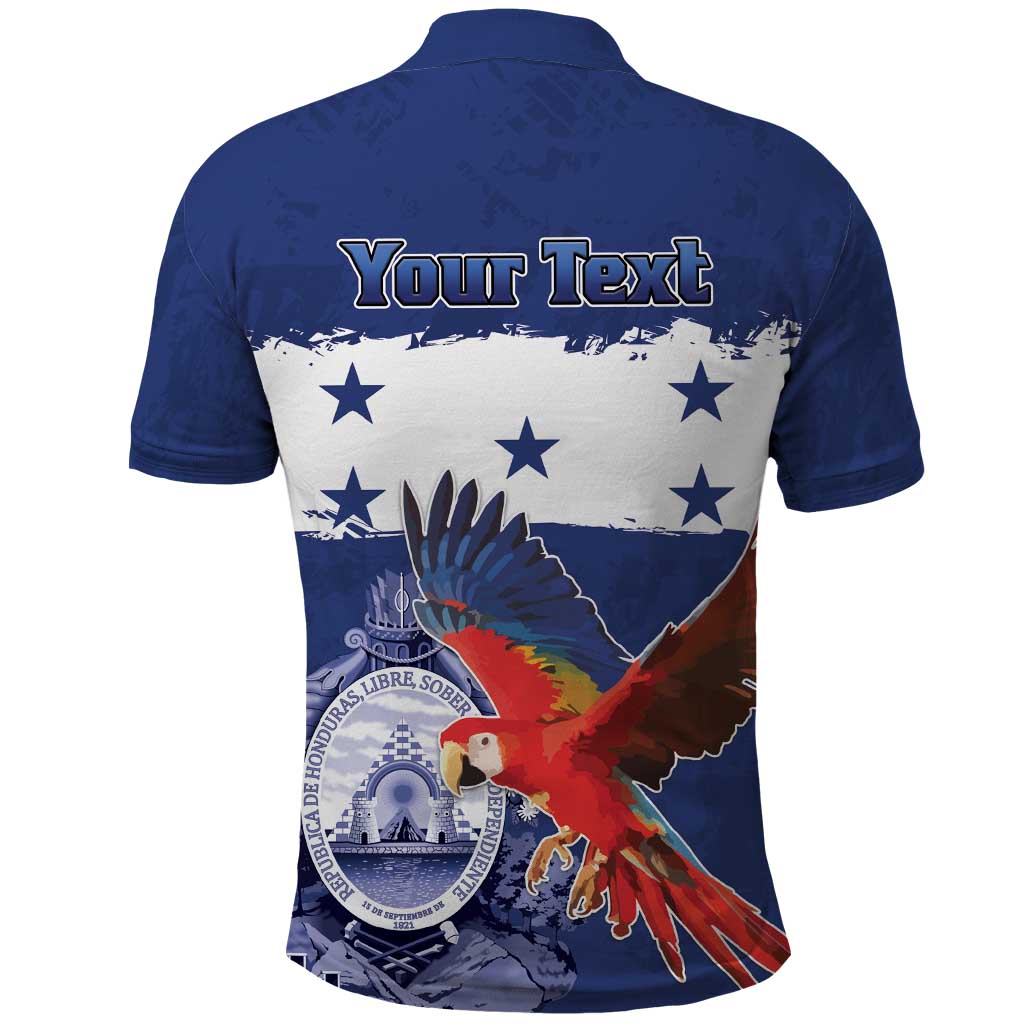 Honduras Independence Day Polo Shirt Scarlet Macaw Flag Style - Wonder Print Shop