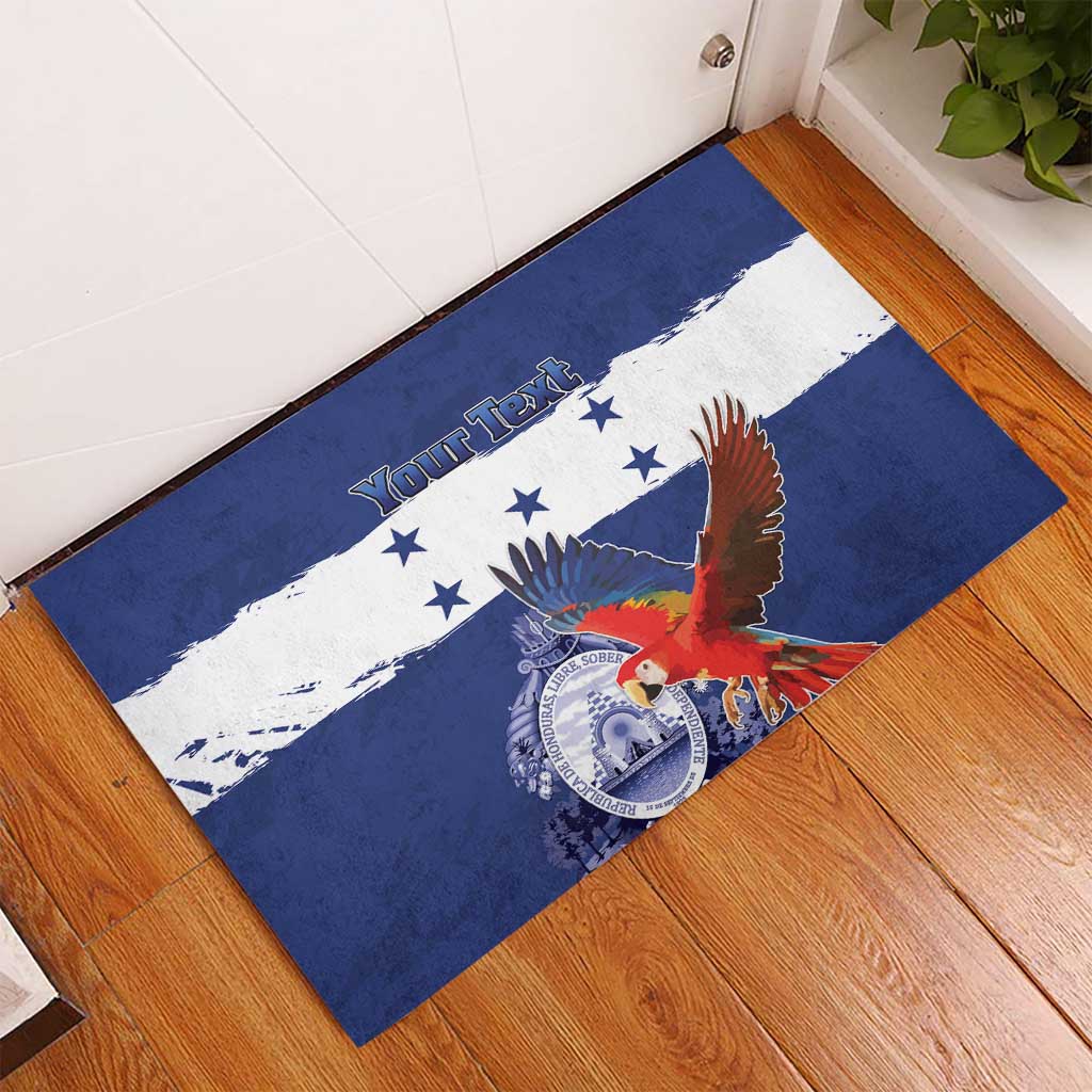 Honduras Independence Day Rubber Doormat Scarlet Macaw Flag Style - Wonder Print Shop