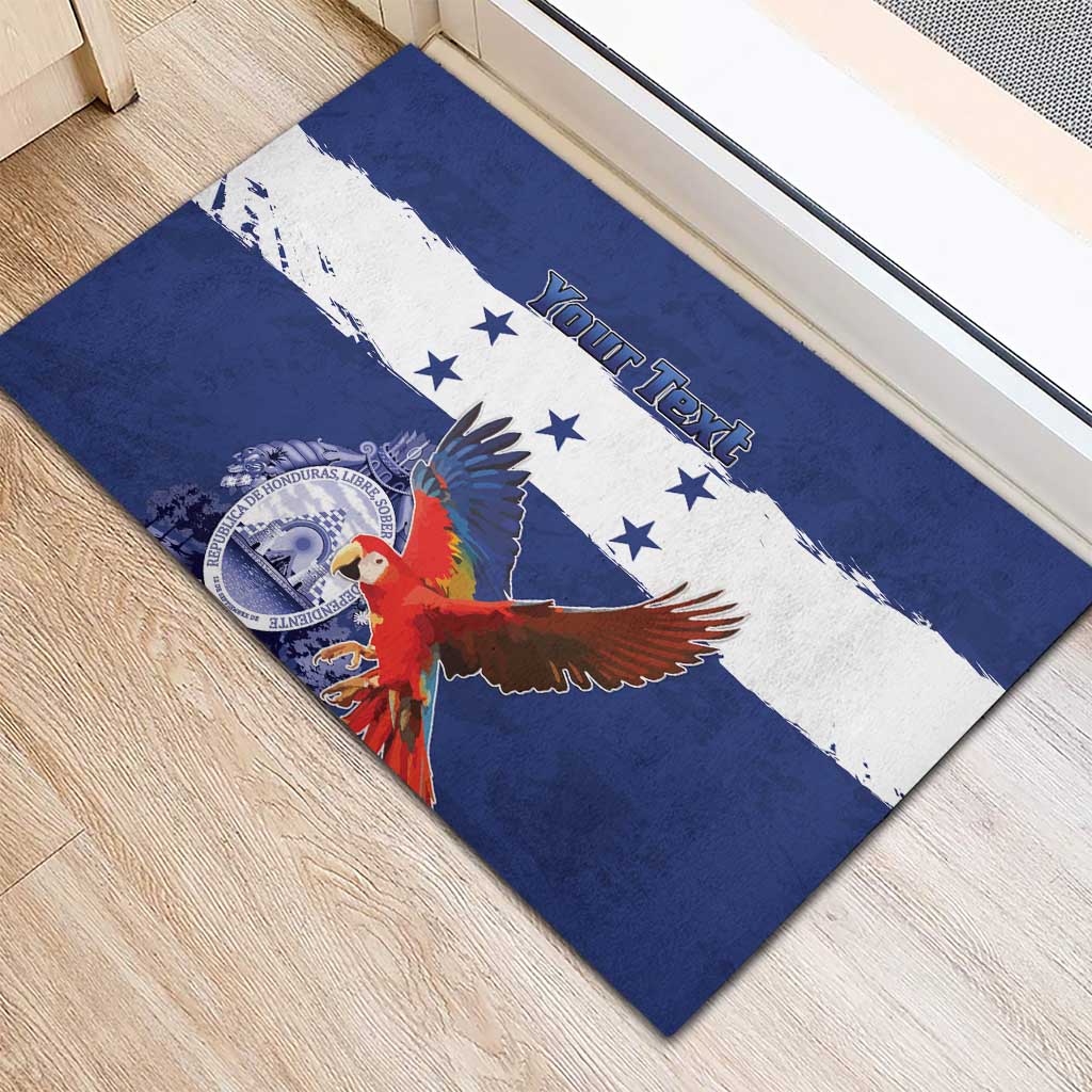 Honduras Independence Day Rubber Doormat Scarlet Macaw Flag Style - Wonder Print Shop