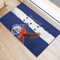 Honduras Independence Day Rubber Doormat Scarlet Macaw Flag Style - Wonder Print Shop
