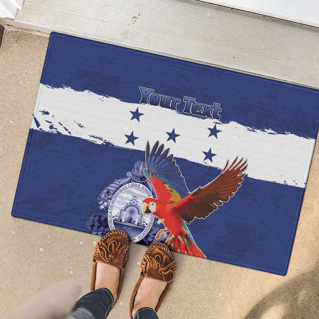 Honduras Independence Day Rubber Doormat Scarlet Macaw Flag Style - Wonder Print Shop