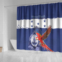 Honduras Independence Day Shower Curtain Scarlet Macaw Flag Style - Wonder Print Shop