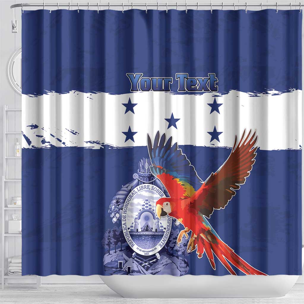 Honduras Independence Day Shower Curtain Scarlet Macaw Flag Style - Wonder Print Shop