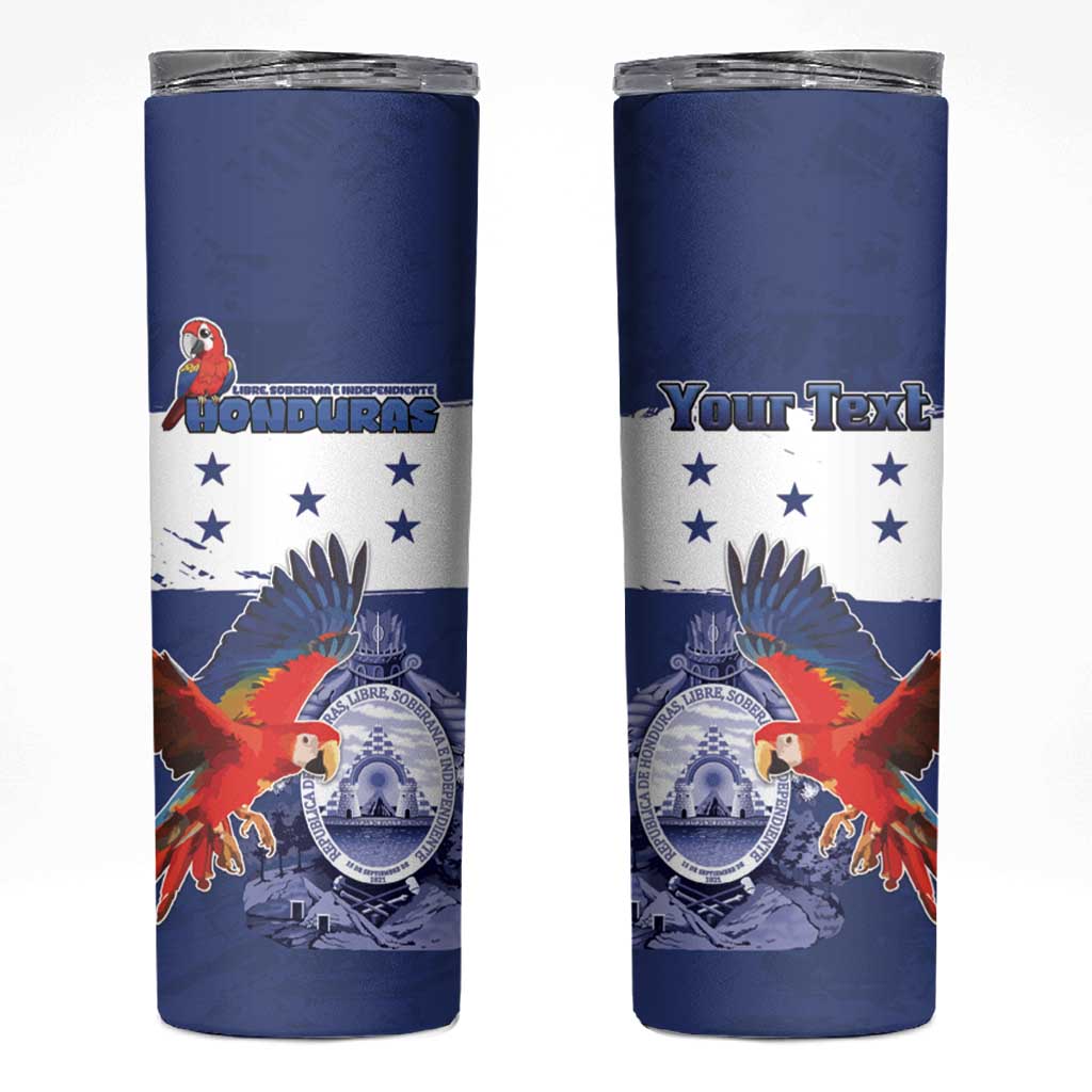 Honduras Independence Day Skinny Tumbler Scarlet Macaw Flag Style - Wonder Print Shop