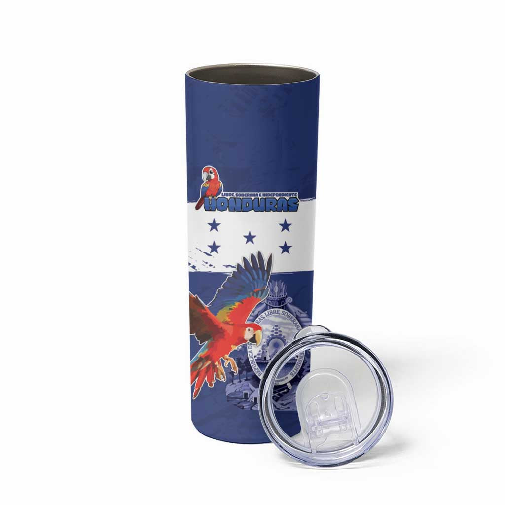 Honduras Independence Day Skinny Tumbler Scarlet Macaw Flag Style - Wonder Print Shop
