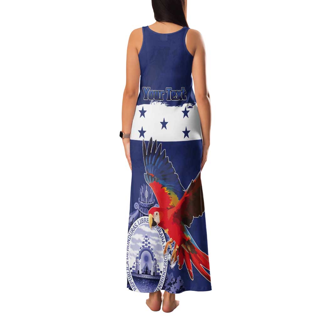 Honduras Independence Day Tank Maxi Dress Scarlet Macaw Flag Style - Wonder Print Shop