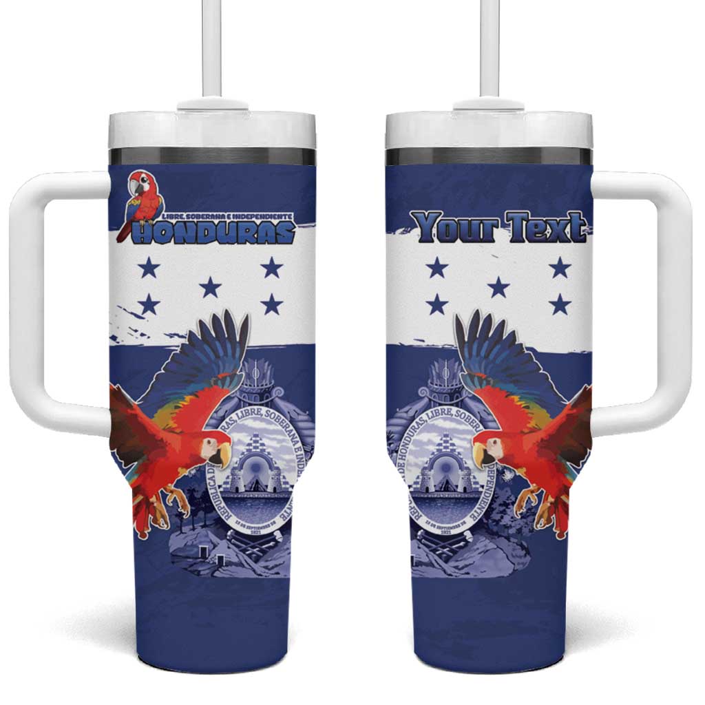 Honduras Independence Day Tumbler With Handle Scarlet Macaw Flag Style - Wonder Print Shop