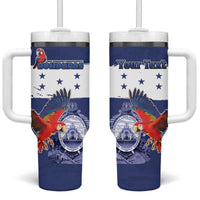 Honduras Independence Day Tumbler With Handle Scarlet Macaw Flag Style - Wonder Print Shop