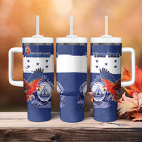 Honduras Independence Day Tumbler With Handle Scarlet Macaw Flag Style - Wonder Print Shop