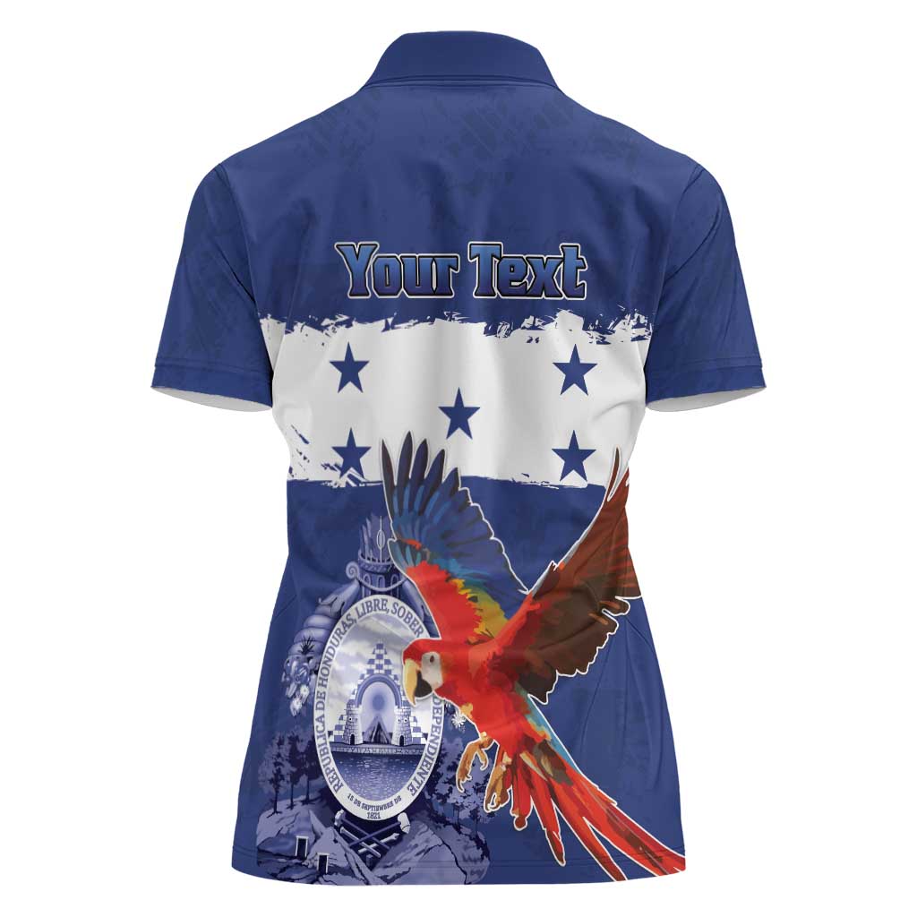 Honduras Independence Day Women Polo Shirt Scarlet Macaw Flag Style - Wonder Print Shop