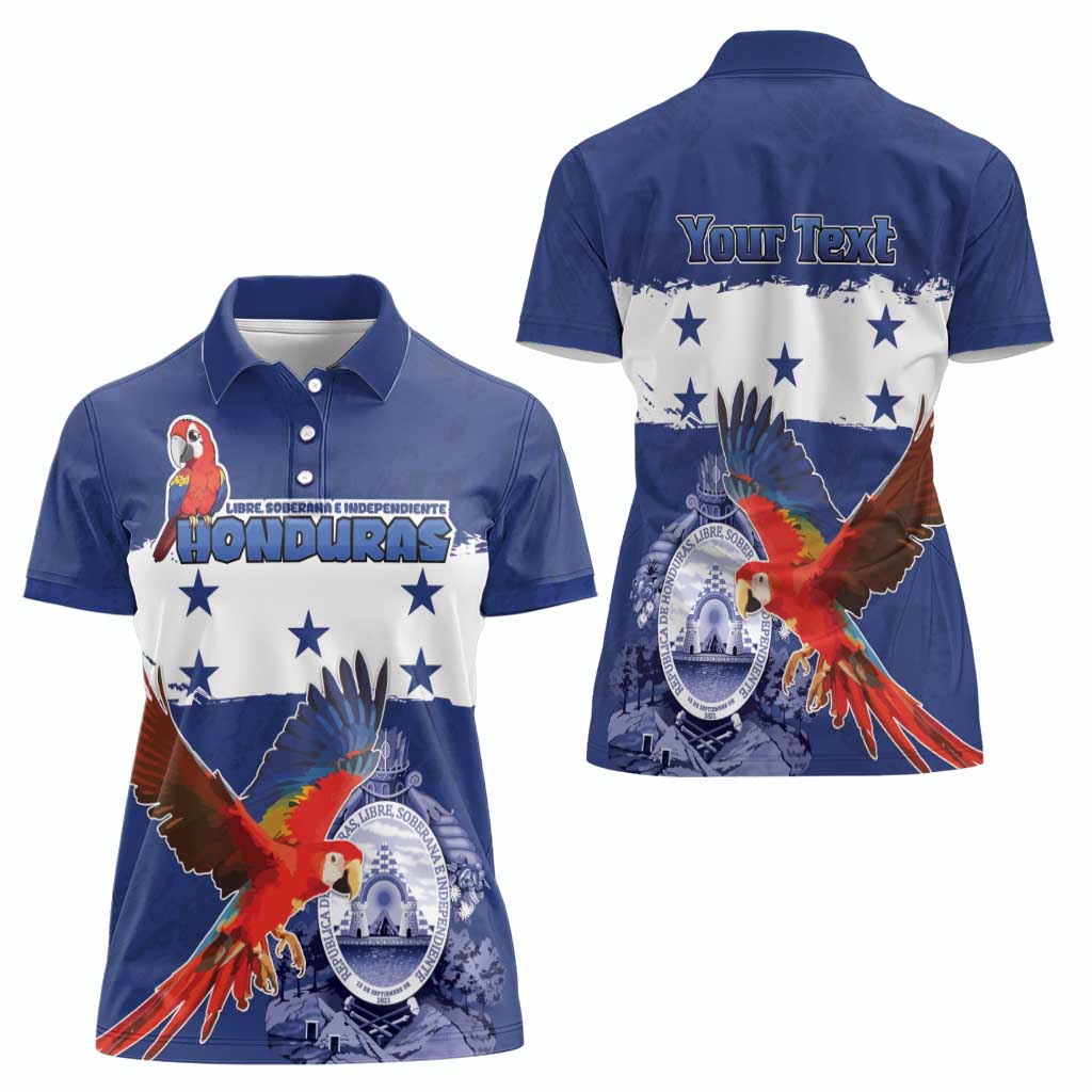 Honduras Independence Day Women Polo Shirt Scarlet Macaw Flag Style - Wonder Print Shop