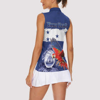 Honduras Independence Day Women Sleeveless Polo Shirt Scarlet Macaw Flag Style - Wonder Print Shop