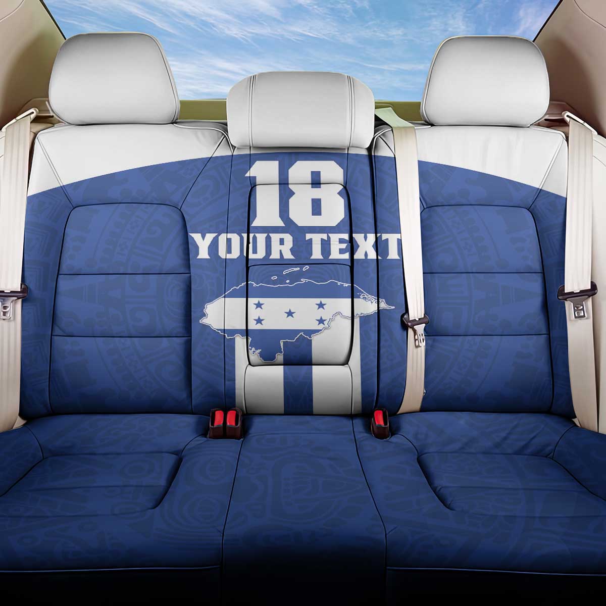 Custom Honduras Football Back Car Seat Cover La H Go Champion - Wonder Print Shop