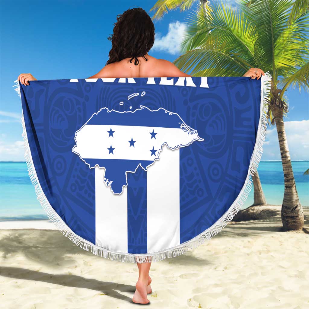 Custom Honduras Football Beach Blanket La H Go Champion - Wonder Print Shop