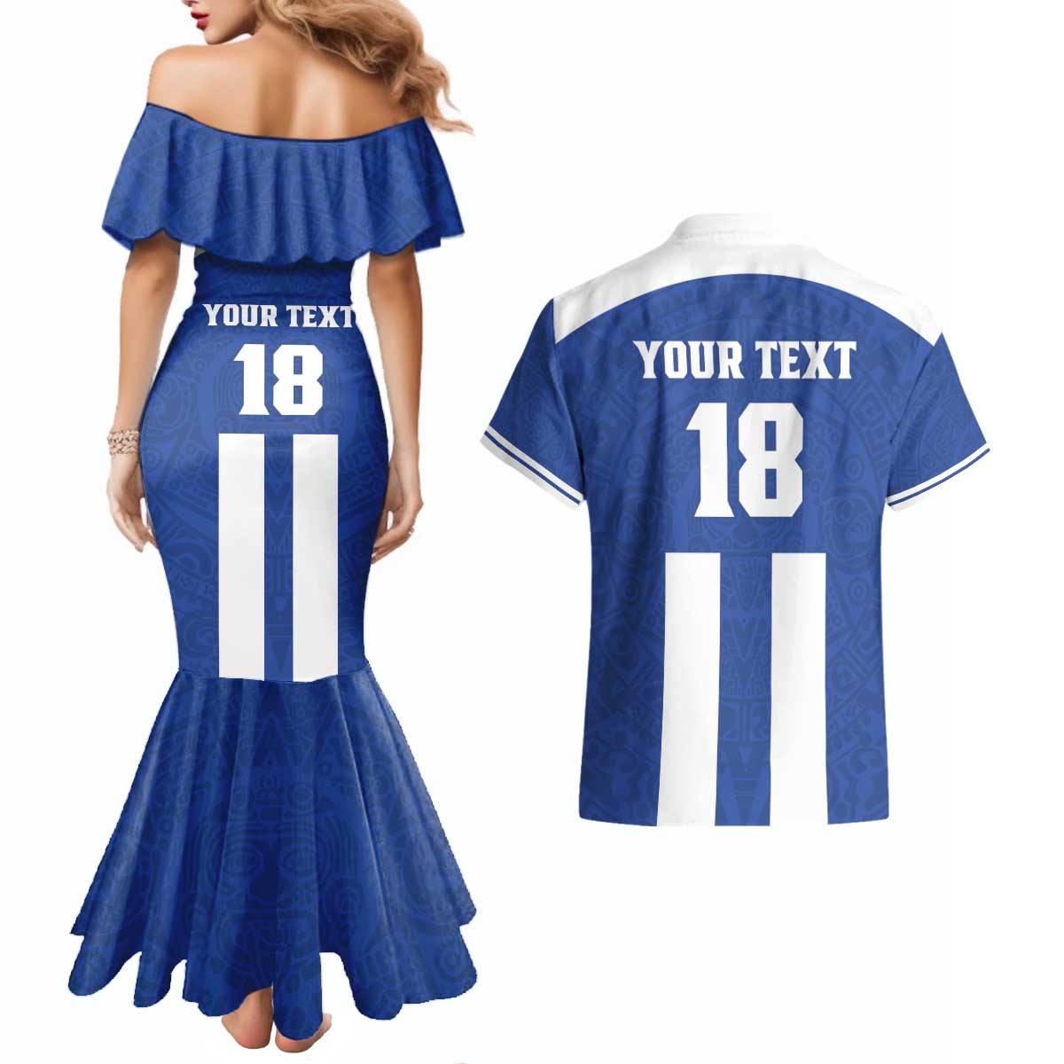 Custom Honduras Football Couples Matching Mermaid Dress and Hawaiian Shirt La H Go Champion - Wonder Print Shop