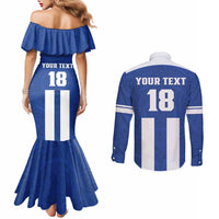Custom Honduras Football Couples Matching Mermaid Dress and Long Sleeve Button Shirt La H Go Champion - Wonder Print Shop