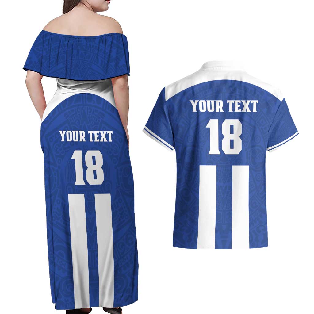 Custom Honduras Football Couples Matching Off Shoulder Maxi Dress and Hawaiian Shirt La H Go Champion - Wonder Print Shop