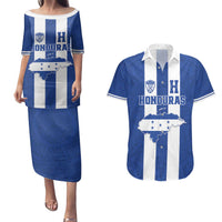 Custom Honduras Football Couples Matching Puletasi and Hawaiian Shirt La H Go Champion - Wonder Print Shop