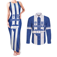 Custom Honduras Football Couples Matching Tank Maxi Dress and Long Sleeve Button Shirt La H Go Champion - Wonder Print Shop