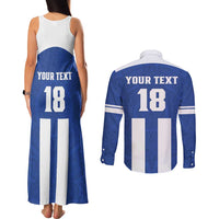 Custom Honduras Football Couples Matching Tank Maxi Dress and Long Sleeve Button Shirt La H Go Champion - Wonder Print Shop