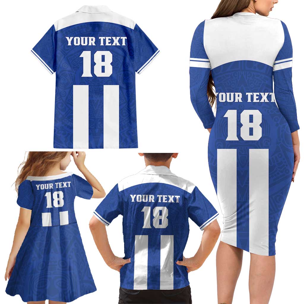 Custom Honduras Football Family Matching Long Sleeve Bodycon Dress and Hawaiian Shirt La H Go Champion - Wonder Print Shop