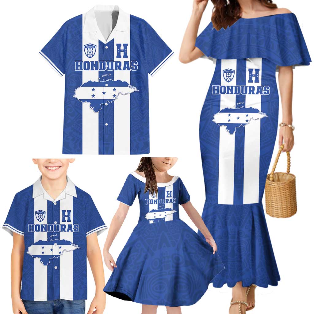 Custom Honduras Football Family Matching Mermaid Dress and Hawaiian Shirt La H Go Champion - Wonder Print Shop