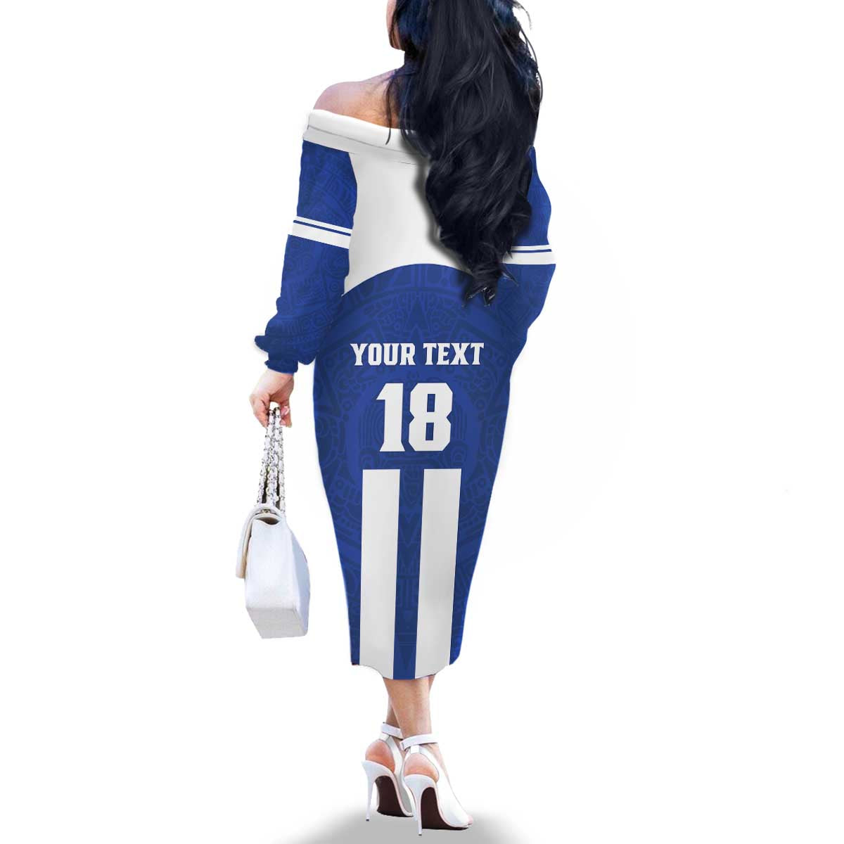 Custom Honduras Football Family Matching Off The Shoulder Long Sleeve Dress and Hawaiian Shirt La H Go Champion - Wonder Print Shop