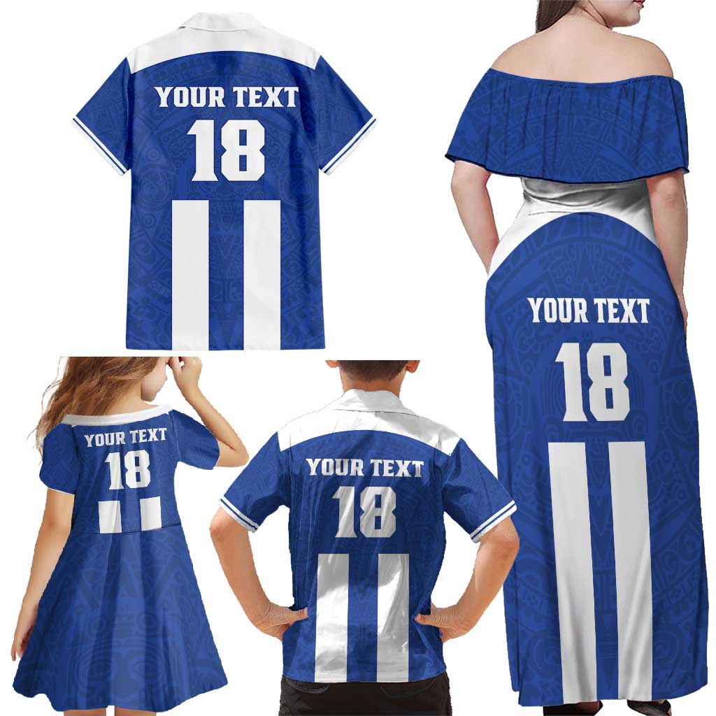 Custom Honduras Football Family Matching Off Shoulder Maxi Dress and Hawaiian Shirt La H Go Champion - Wonder Print Shop