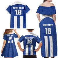 Custom Honduras Football Family Matching Off Shoulder Maxi Dress and Hawaiian Shirt La H Go Champion - Wonder Print Shop