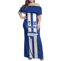 Custom Honduras Football Family Matching Off Shoulder Maxi Dress and Hawaiian Shirt La H Go Champion - Wonder Print Shop