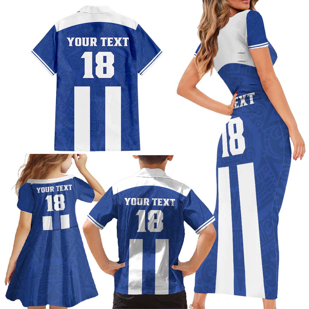 Custom Honduras Football Family Matching Short Sleeve Bodycon Dress and Hawaiian Shirt La H Go Champion - Wonder Print Shop