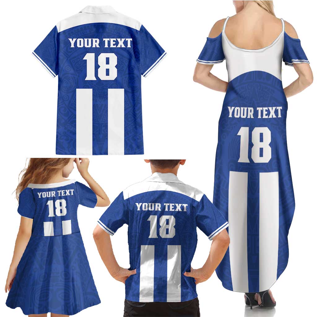 Custom Honduras Football Family Matching Summer Maxi Dress and Hawaiian Shirt La H Go Champion - Wonder Print Shop