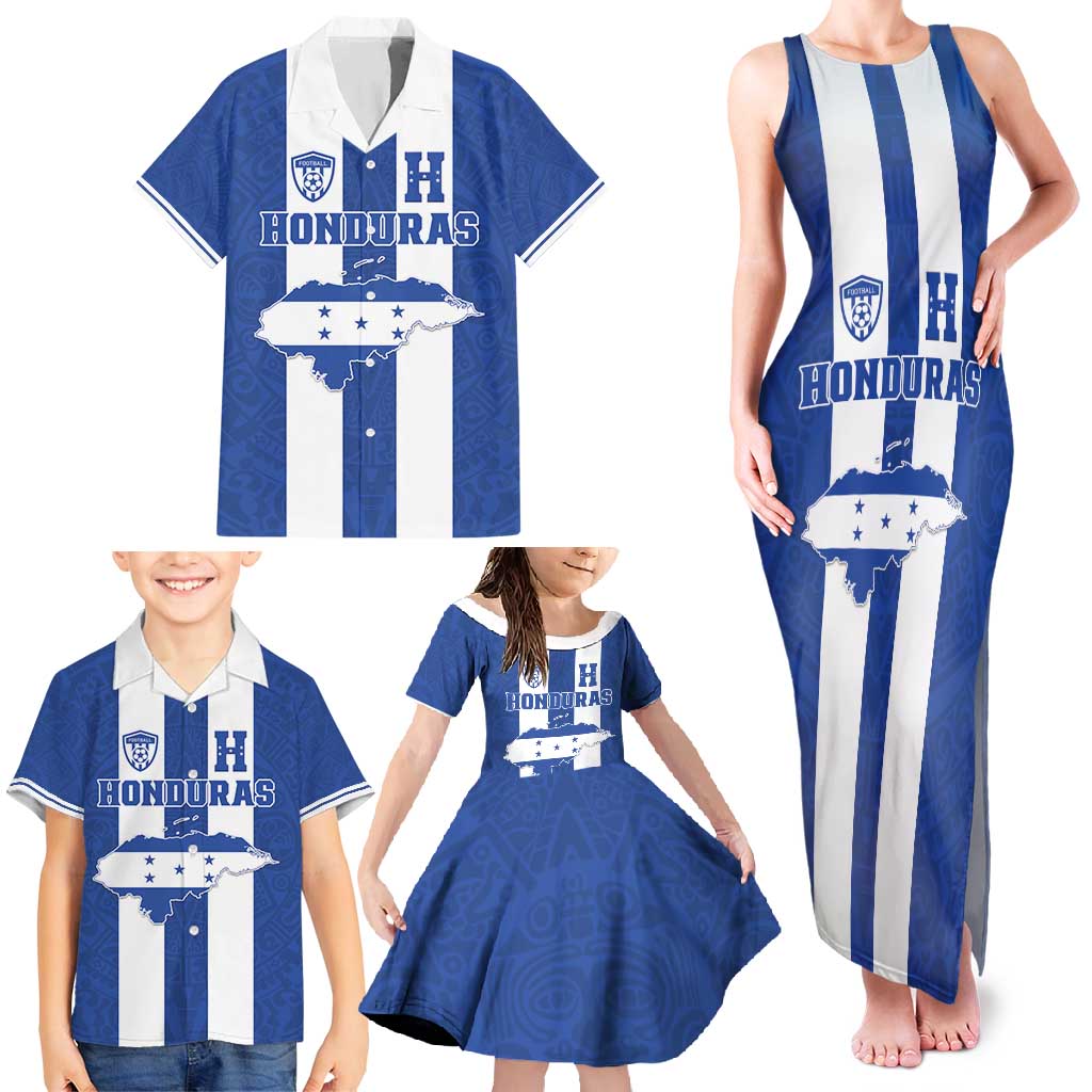 Custom Honduras Football Family Matching Tank Maxi Dress and Hawaiian Shirt La H Go Champion - Wonder Print Shop