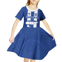 Custom Honduras Football Kid Short Sleeve Dress La H Go Champion - Wonder Print Shop