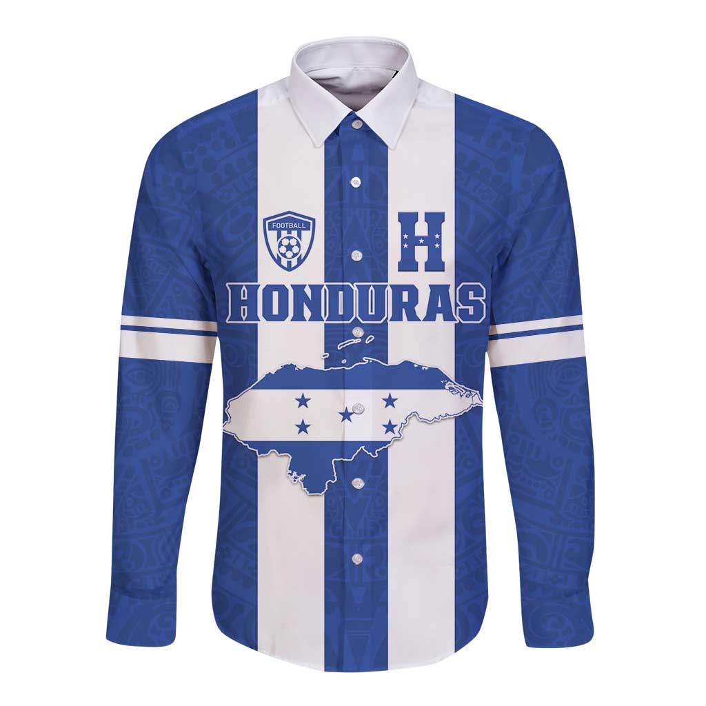 Custom Honduras Football Long Sleeve Button Shirt La H Go Champion - Wonder Print Shop