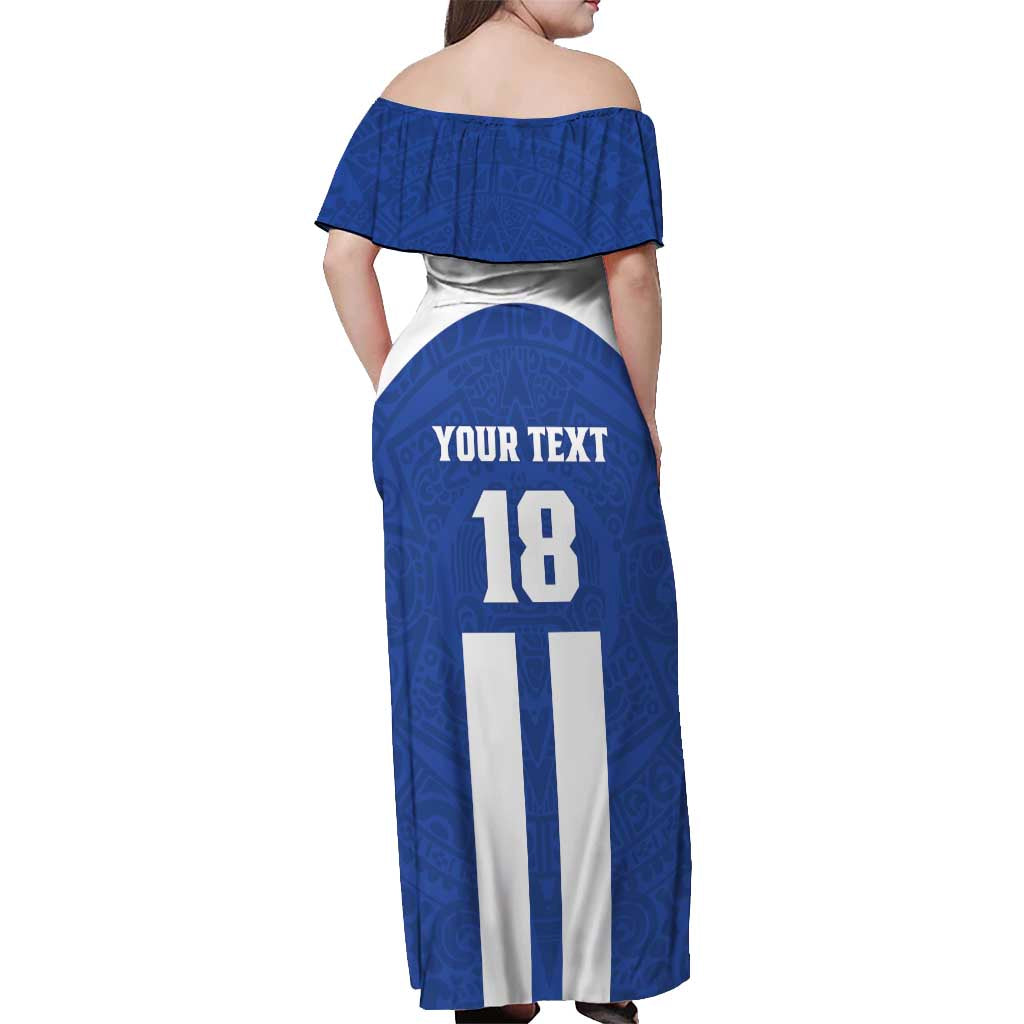 Custom Honduras Football Off Shoulder Maxi Dress La H Go Champion - Wonder Print Shop