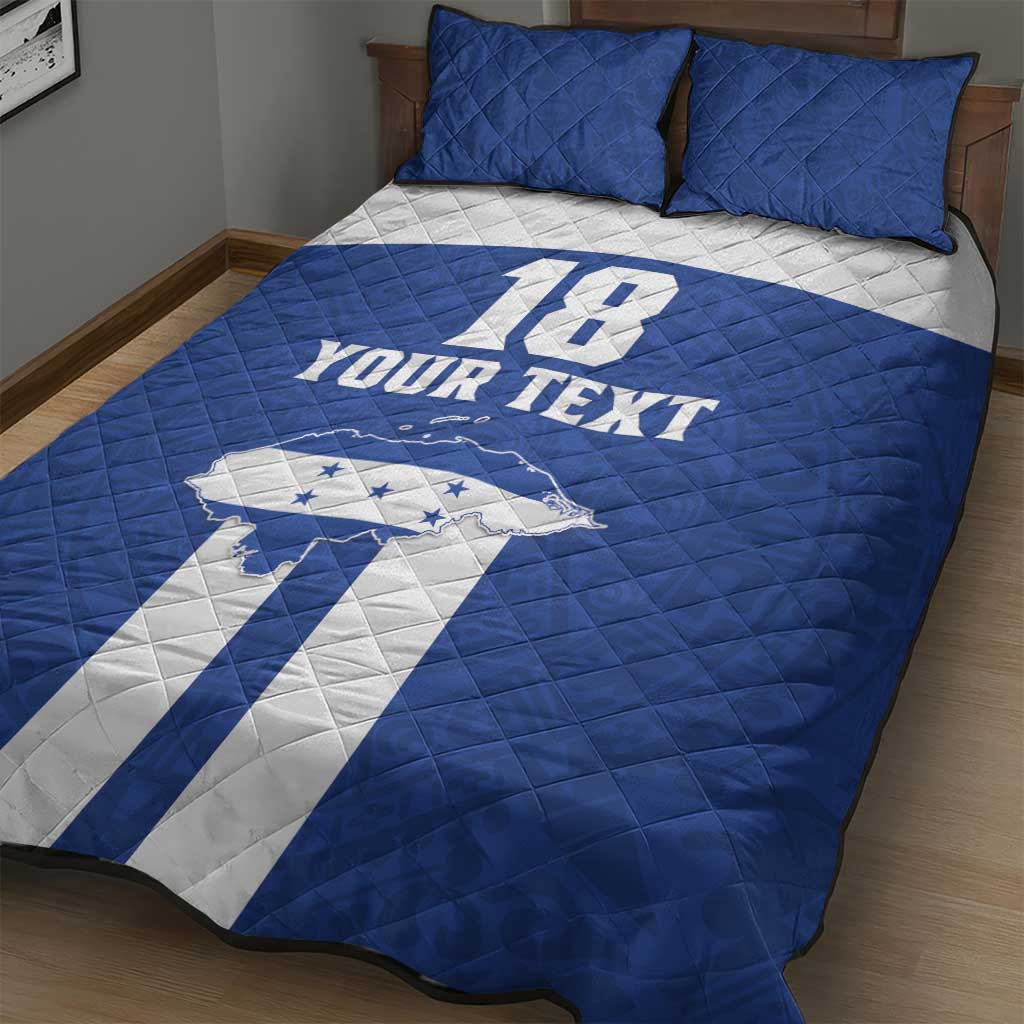 Custom Honduras Football Quilt Bed Set La H Go Champion - Wonder Print Shop