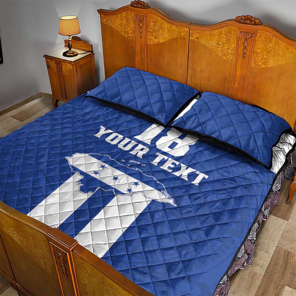 Custom Honduras Football Quilt Bed Set La H Go Champion - Wonder Print Shop