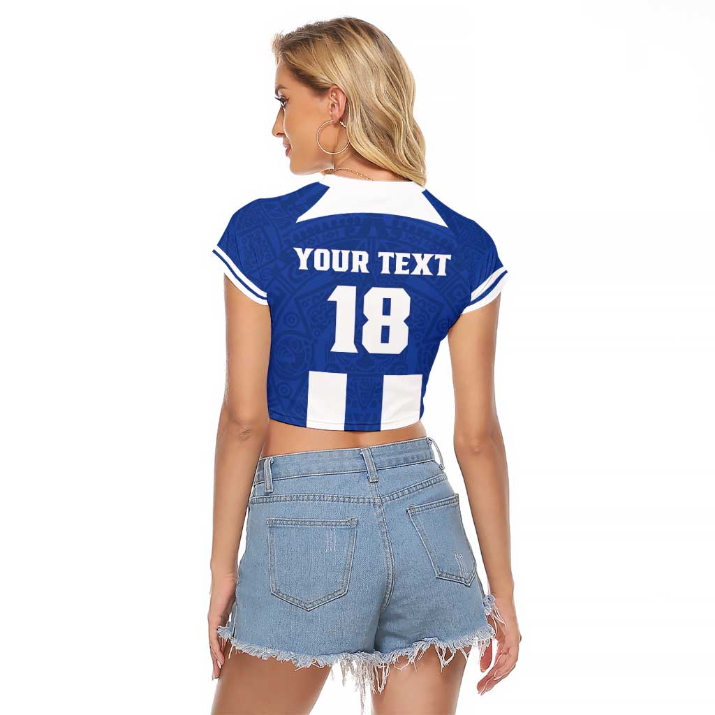 Custom Honduras Football Raglan Cropped T Shirt La H Go Champion - Wonder Print Shop