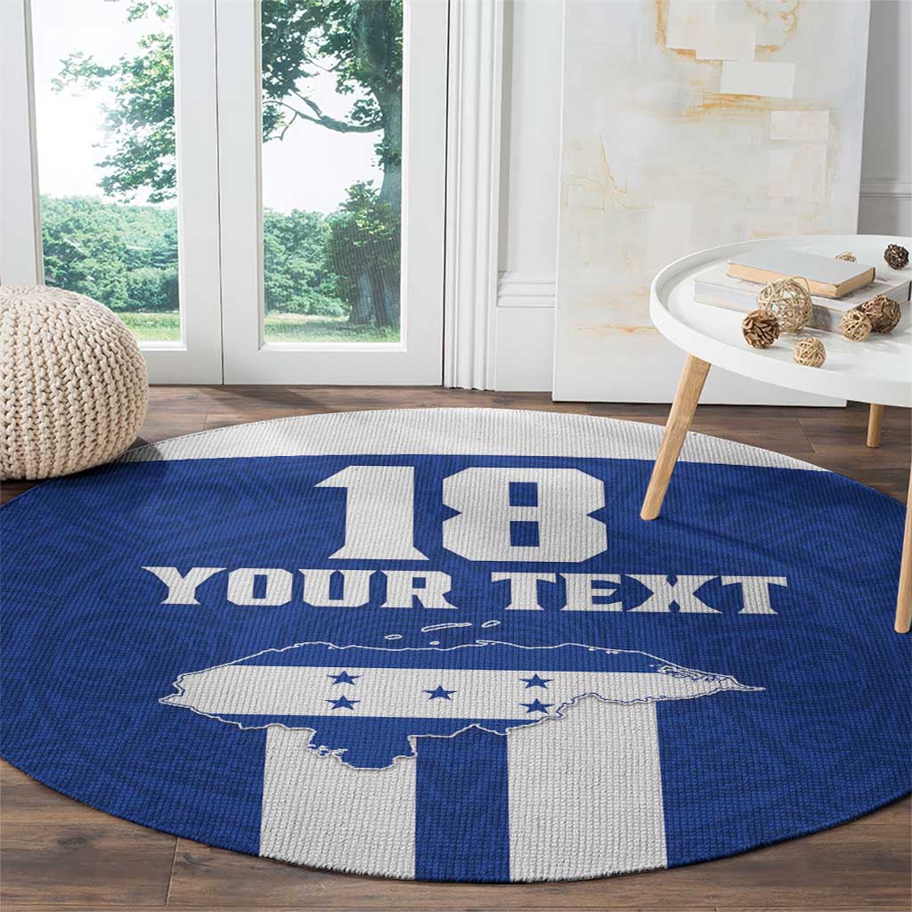 Custom Honduras Football Round Carpet La H Go Champion - Wonder Print Shop