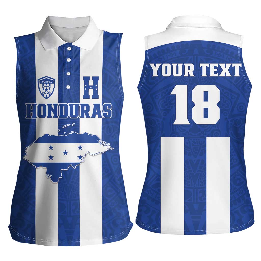 Custom Honduras Football Women Sleeveless Polo Shirt La H Go Champion - Wonder Print Shop