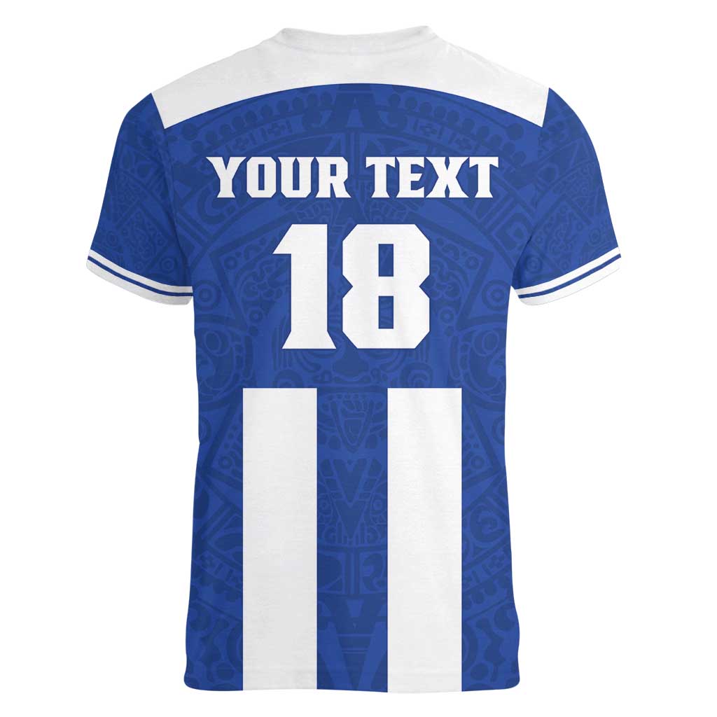 Custom Honduras Football Women V-Neck T-Shirt La H Go Champion - Wonder Print Shop