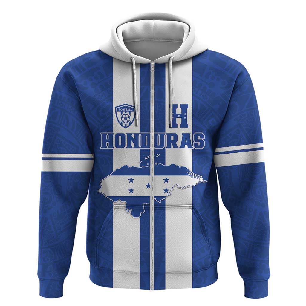 Custom Honduras Football Zip Hoodie La H Go Champion - Wonder Print Shop