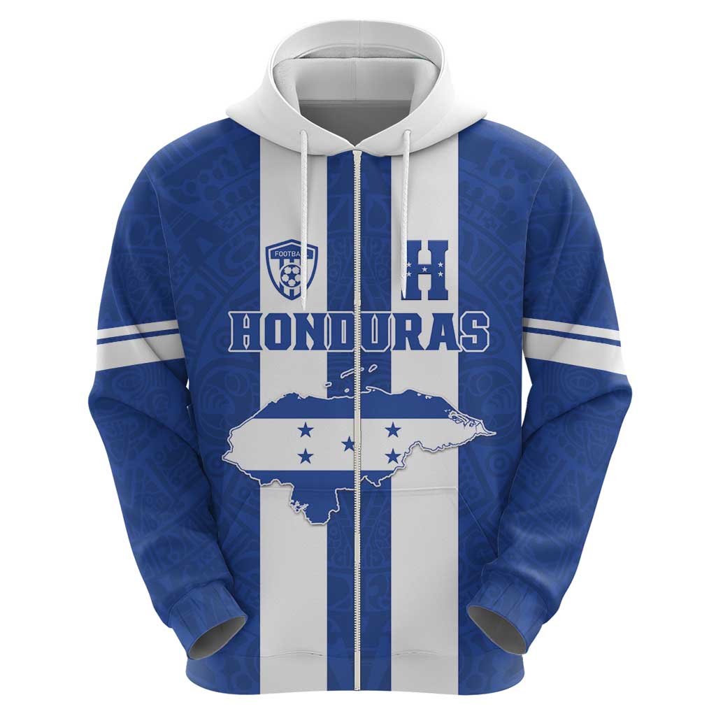 Custom Honduras Football Zip Hoodie La H Go Champion - Wonder Print Shop