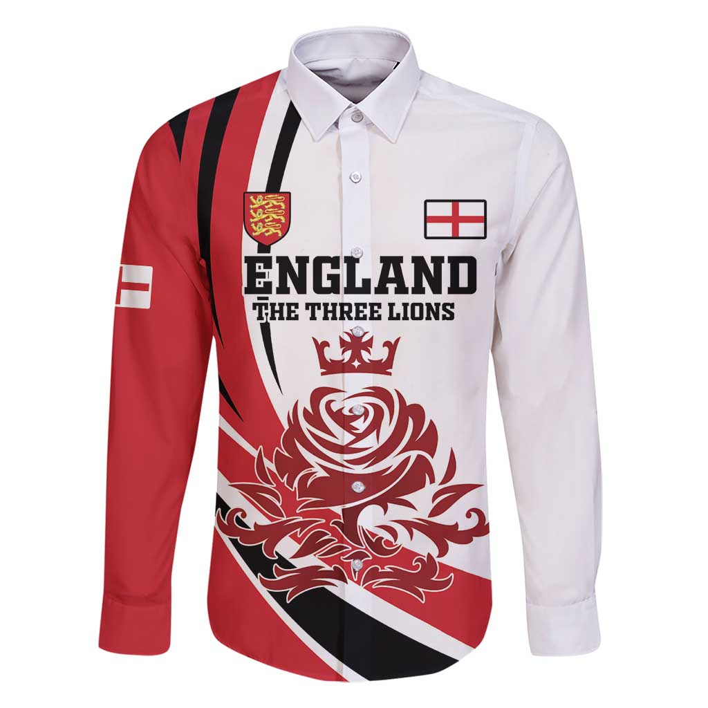 Custom England Football Family Matching Long Sleeve Bodycon Dress and Hawaiian Shirt Simple Style - Wonder Print Shop