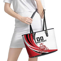 Custom England Football Leather Tote Bag Simple Style - Wonder Print Shop
