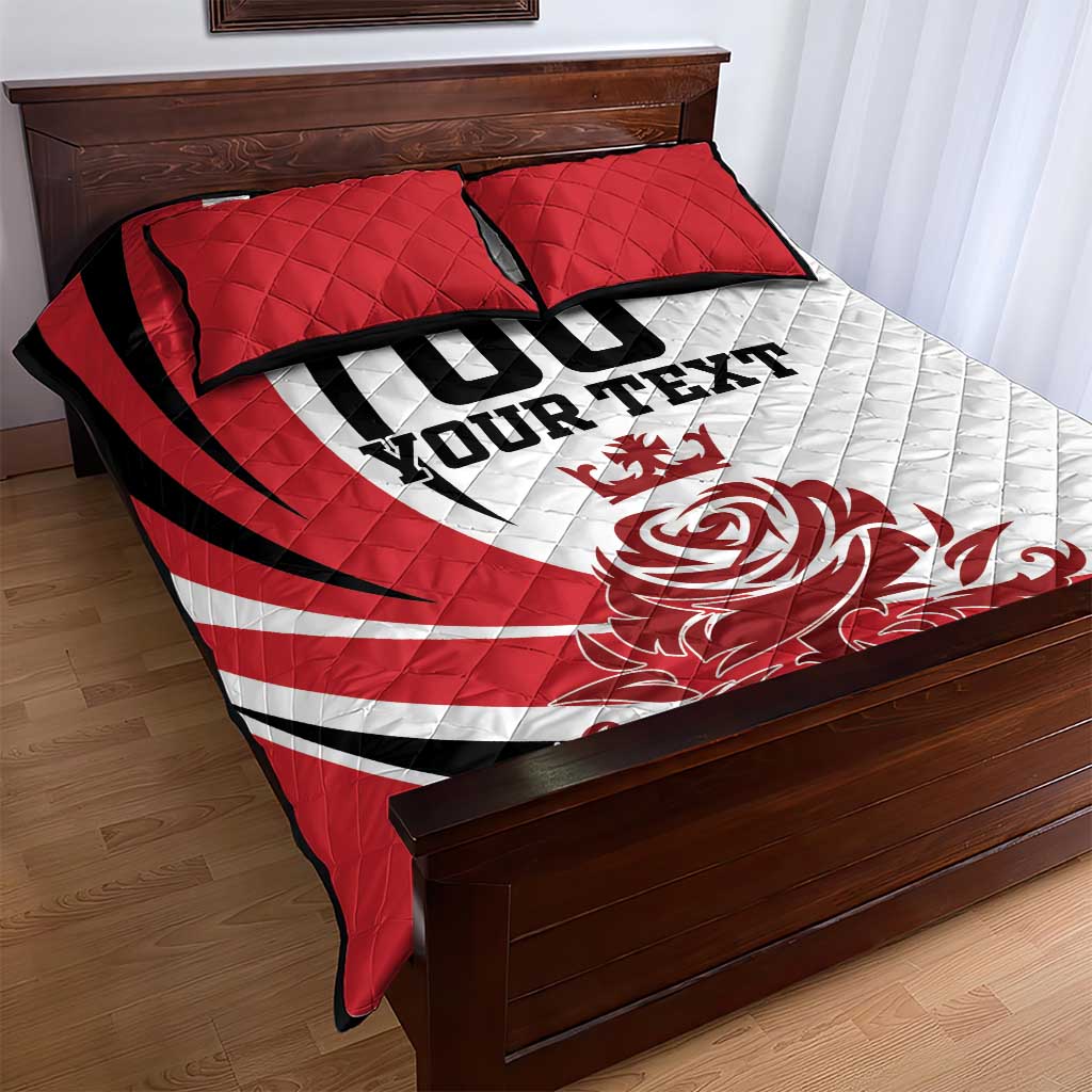Custom England Football Quilt Bed Set Simple Style - Wonder Print Shop
