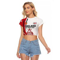 Custom England Football Raglan Cropped T Shirt Simple Style - Wonder Print Shop