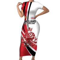 Custom England Football Short Sleeve Bodycon Dress Simple Style - Wonder Print Shop